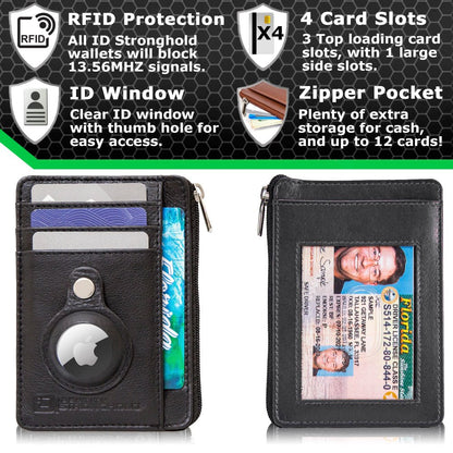 RFID Secure Slim Leather AirTag Wallet