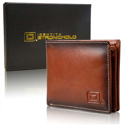 Mens RFID 10 Slot Bifold Wallet with ID Window