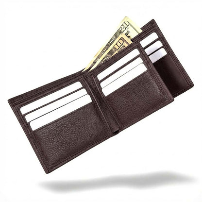 Mens RFID 10 Slot Bifold Wallet with ID Window