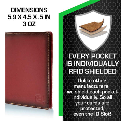 RFID Blocking Leather Passport Wallet