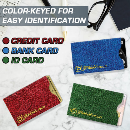 RFID Blocking Credit Card Sleeves - Leather Look 16 Pack