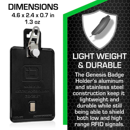 All Metal Magnetic Badge Holder - RFID Secure Badge Holder Genesis™ with BloxProx™