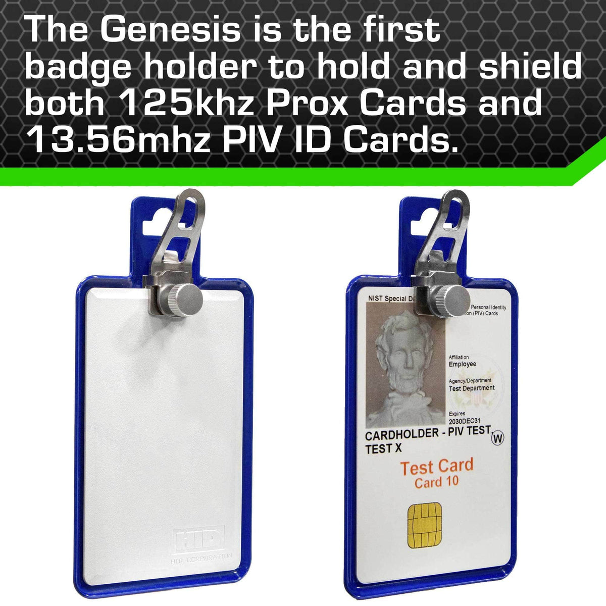 All Metal Magnetic Badge Holder - RFID Secure Badge Holder Genesis™ with BloxProx™