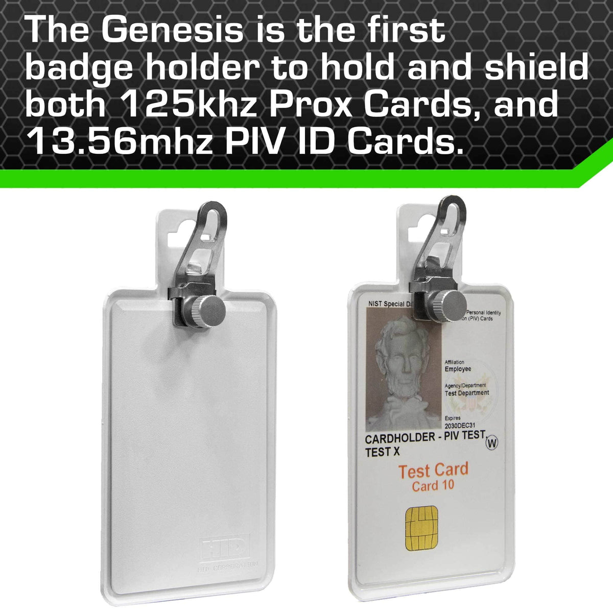 All Metal Magnetic Badge Holder - RFID Secure Badge Holder Genesis™ with BloxProx™
