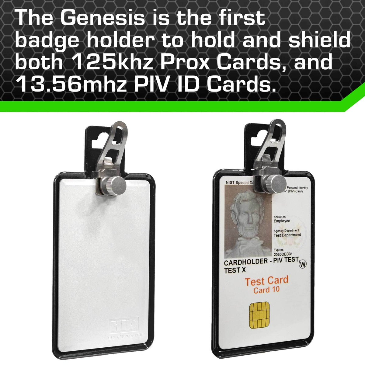 All Metal Magnetic Badge Holder - RFID Secure Badge Holder Genesis™ with BloxProx™