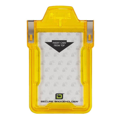 "Squeeze to Read" Secure Badge Holder Classic Vertical 1 ID Card Holder